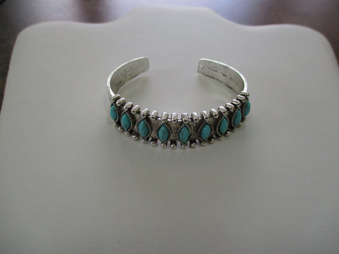 Turquoise Silver Cuff Bracelet (B642)