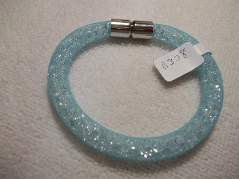 Blue Mesh Crystal Filled Magnetic Bracelet (B328)