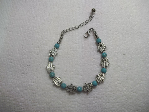 Silver Turquoise Hand Bracelet (B366)