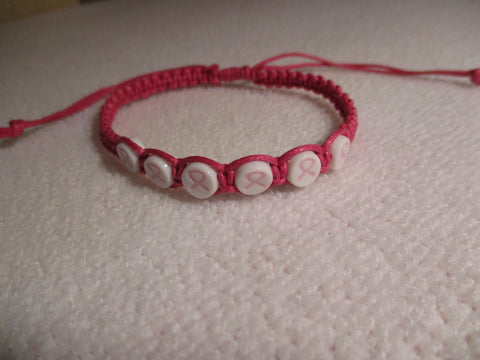 Dark Pink Macrame Cancer Bracelet (B577)
