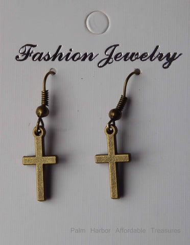Bronze Cross Earrings (E651)