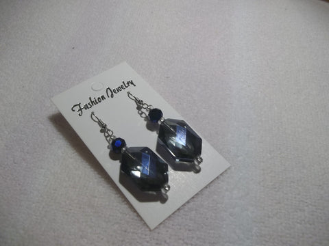 Silver Blue Crystal Earrings (E684)