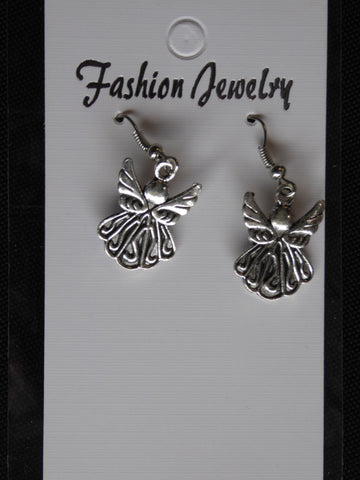 Silver Two Sided Angel Earrings (E708)