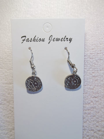 Silver Metal Coin Earrings (E927)