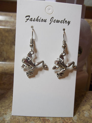 Silver Frog Earrings (E950)
