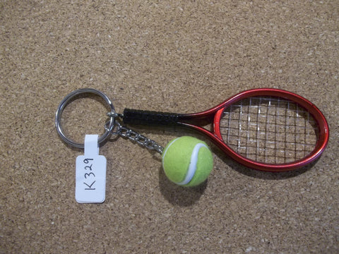 Red Tennis Racket and Ball Key Chain (K329)