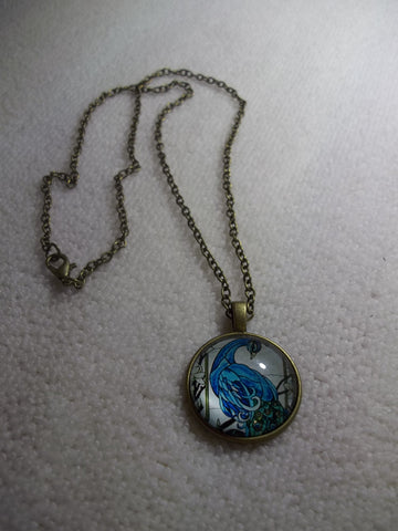 Bronze Bubble Blue Peacock Necklace (N1049)