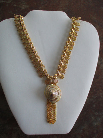 Gold Decorative Chain Gold Metal Shell Gold Hanging Chain Necklace (N1402)