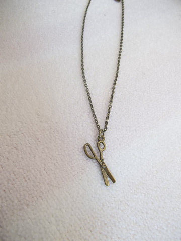 Bronze Scissor Necklace (N493)