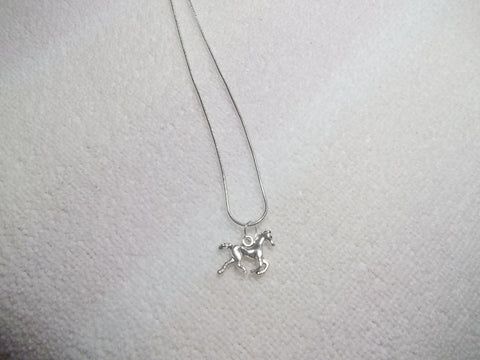 Silver Chain Horse Necklace (N498)
