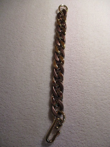 Gold Brown Plastic Chain Bracelet (B551)